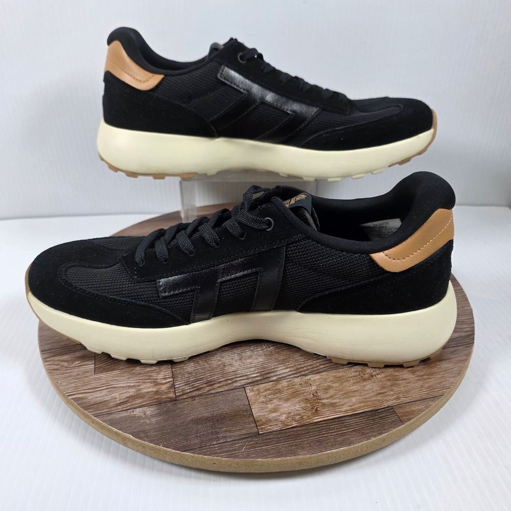 Le Tigre Baxter Sneakers Mens 10M Black Leather Textile Low Top TM-BAXTER Shoes
